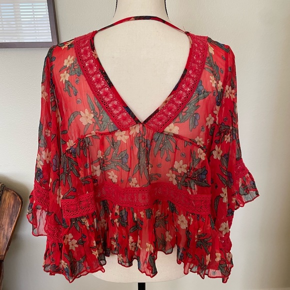 Free People cropped floral top - Picture 4 of 4